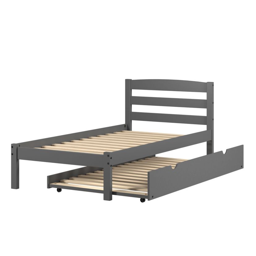 Twin Econo Bed With Trundle Bed Honey Finish