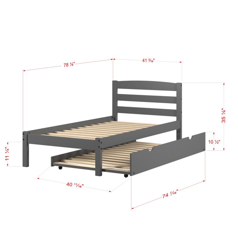 Twin Econo Bed With Trundle Bed Honey Finish