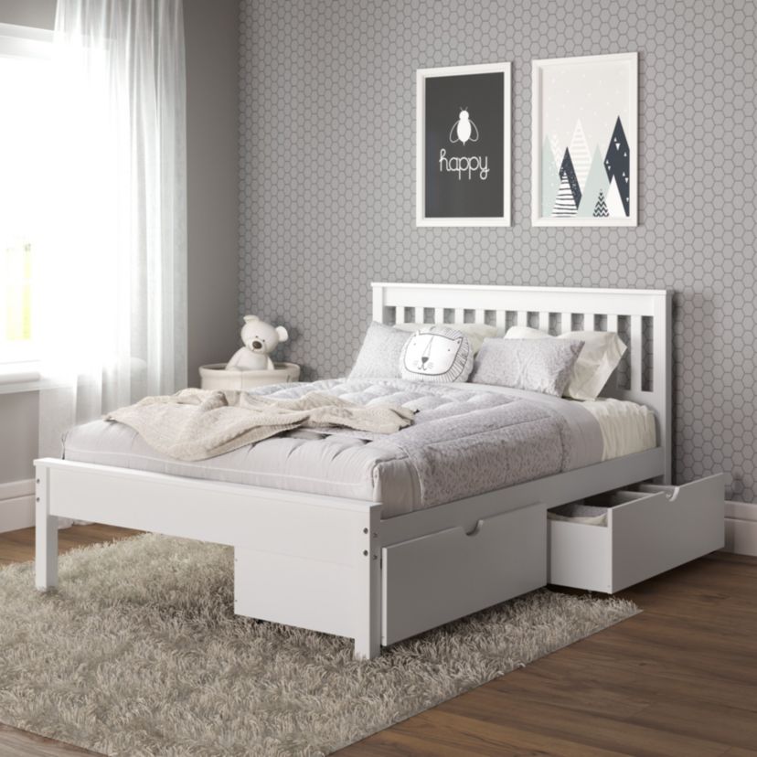 Full Contempo Bed With Dual Under Bed Drawers