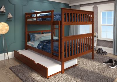 Donco Kids Full/Full Mission Bunk Bed With Trundle Bed -  0812614027966