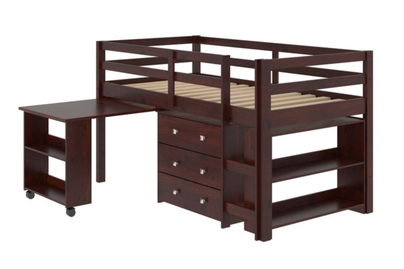 Low Loft Bed Dark Cappuccino