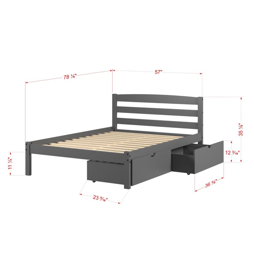 Full Econo Bed With Dual Under Bed Drawers