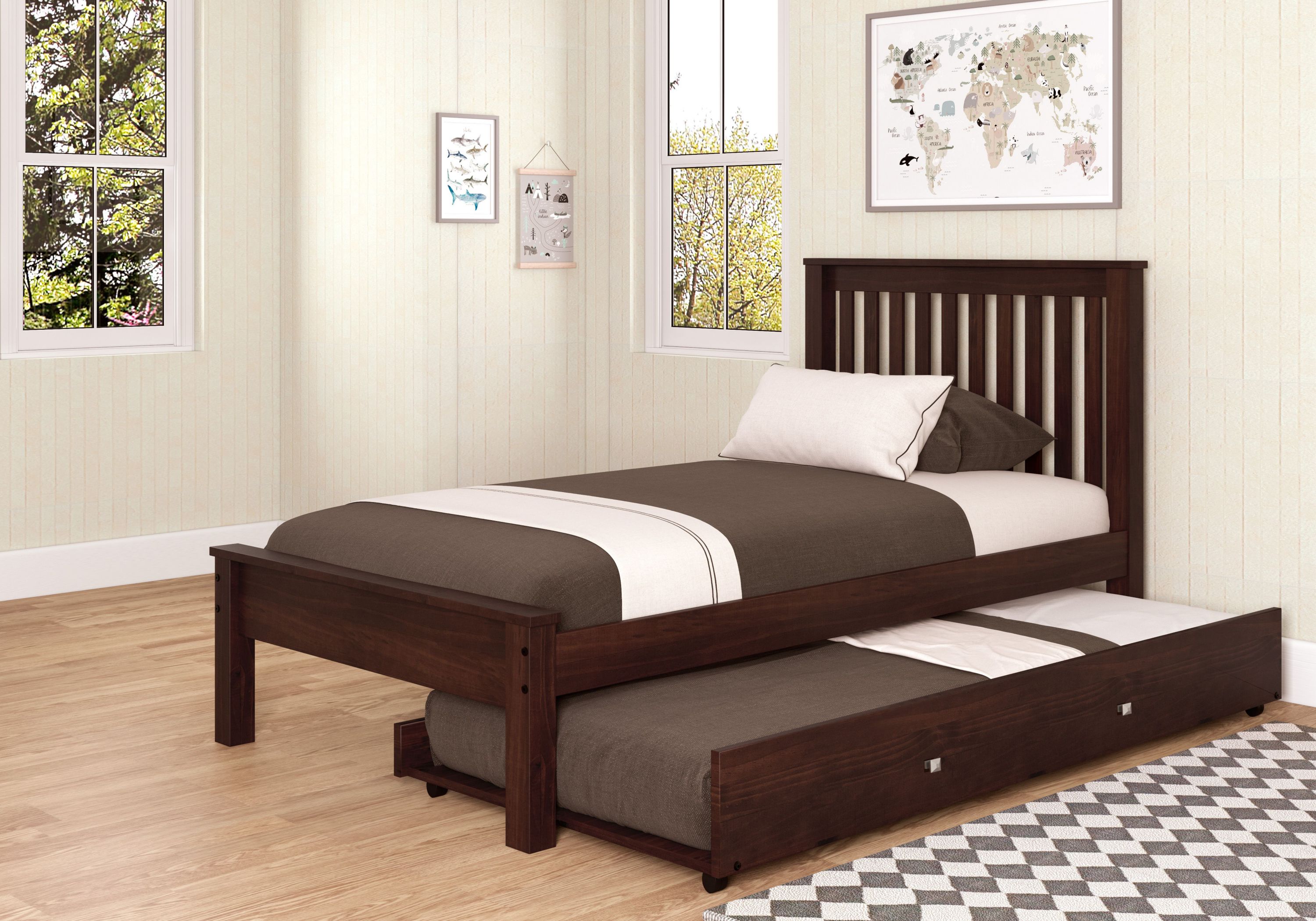Twin Contempo Bed With Trundle Bed