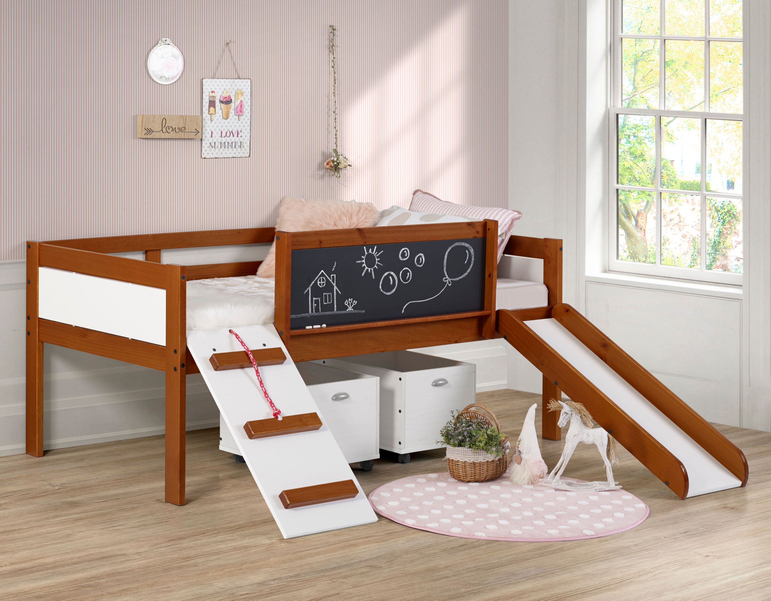 Twin Art Play Junior Low Loft With Toy Boxes