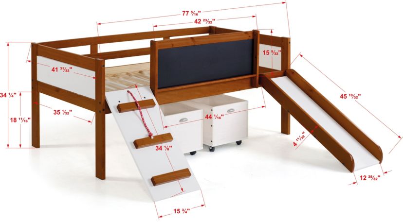 Twin Art Play Junior Low Loft With Toy Boxes