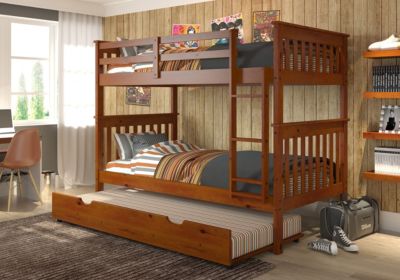 Donco Kids Twin/twin Mission Bunk Bed With Trundle Bed