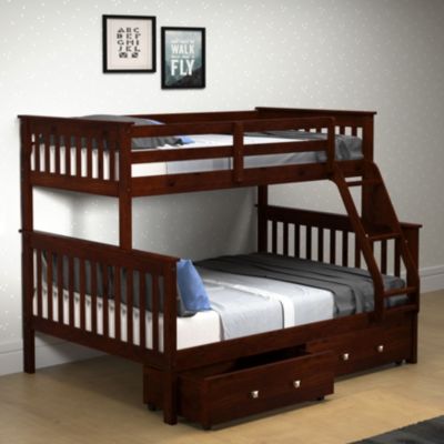 Donco Kids Twin/Full Mission Bunk Bed W/Dual Under Bed Drawers -  920095111746502