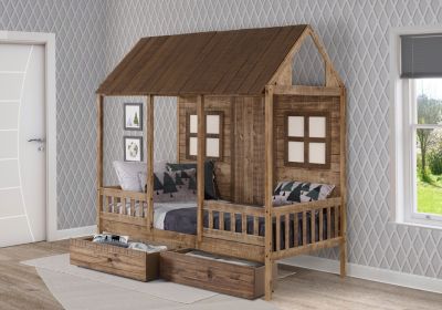 Donco Kids Twin Front Porch Low Loft W/Dual Underbed Drawers -  92009511899TRD1897RD