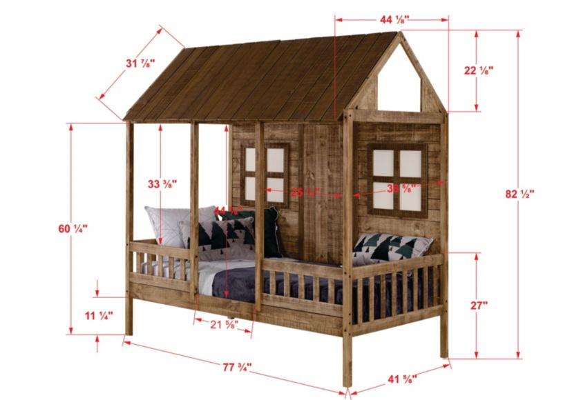 Twin Front Porch Low Loft W/Dual Underbed Drawers