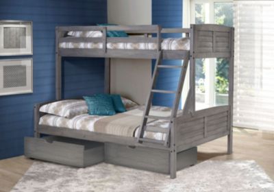 Donco Kids Twin/full Louver Bunk Bed With Dual Under Bed Drawers