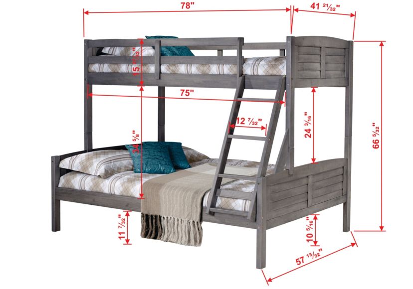 Twin/Full Louver Bunkbed