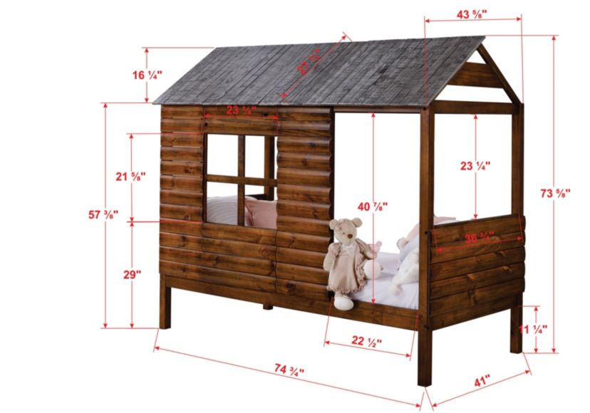Twin Log Cabin Low Loft