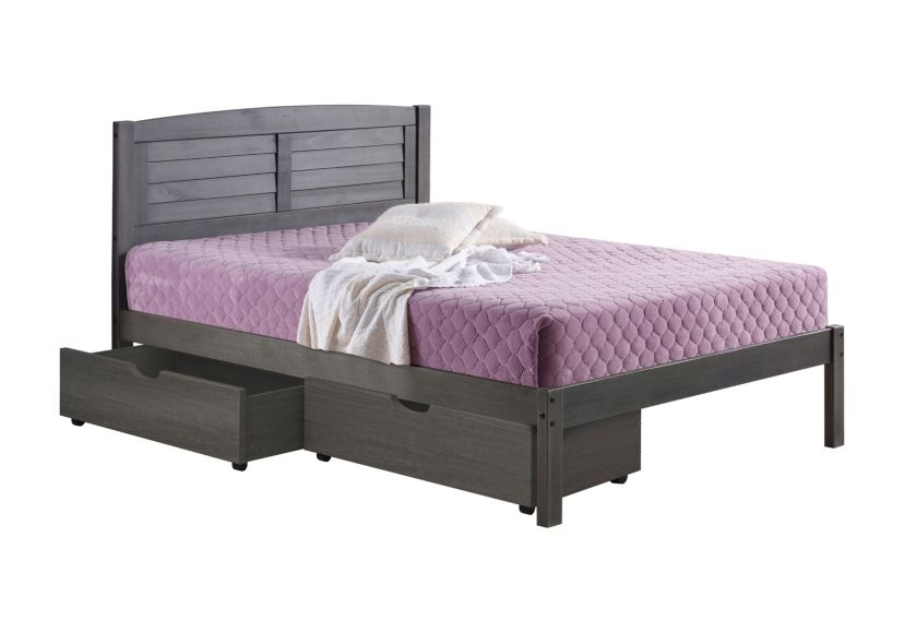 Full Louver Bed With Under Bed Drawers