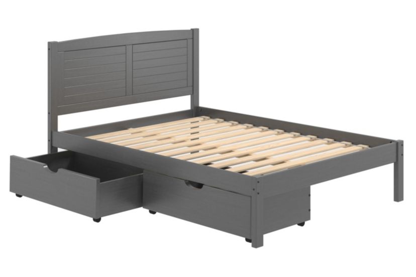 Full Louver Bed With Under Bed Drawers