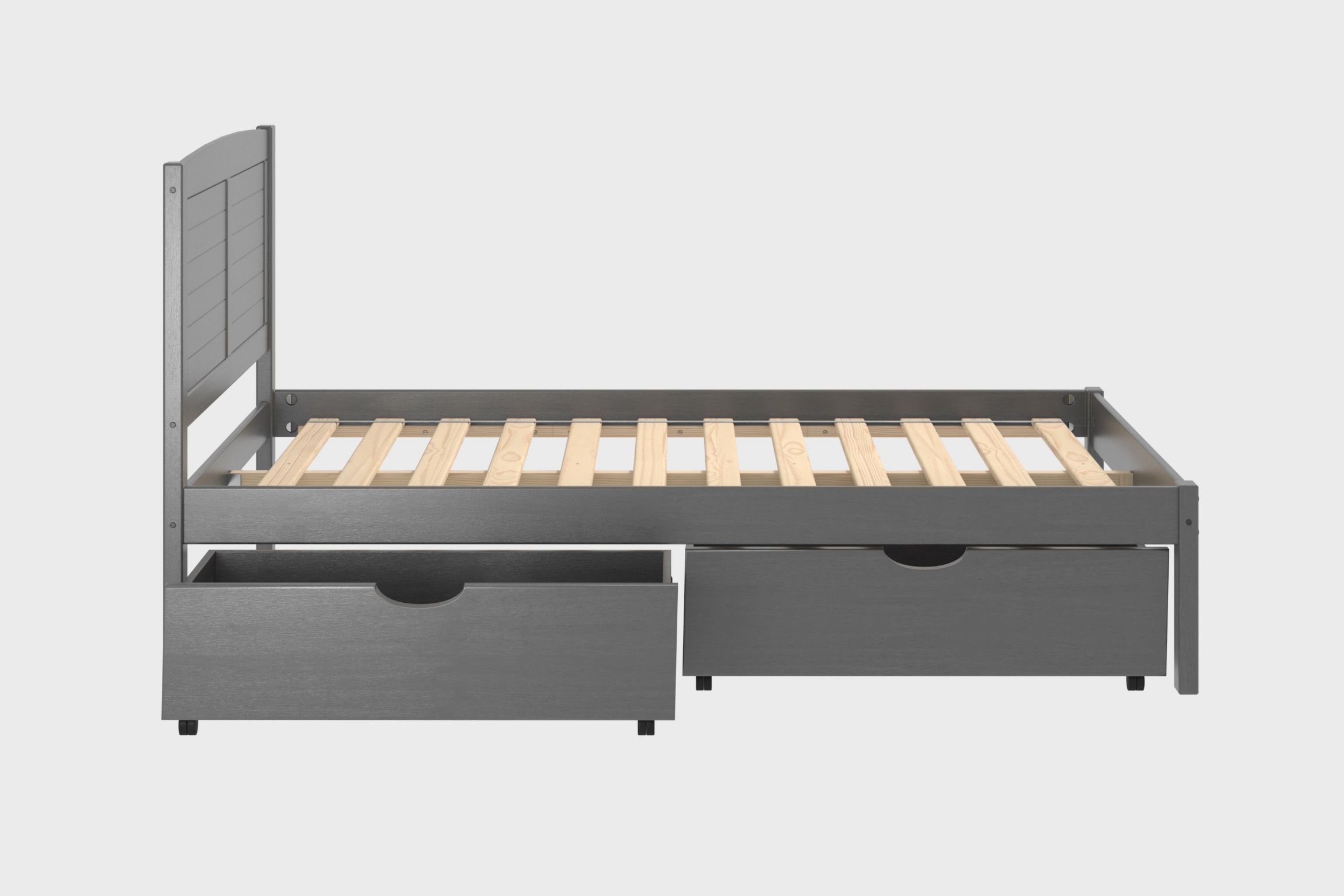 Full Louver Bed With Under Bed Drawers