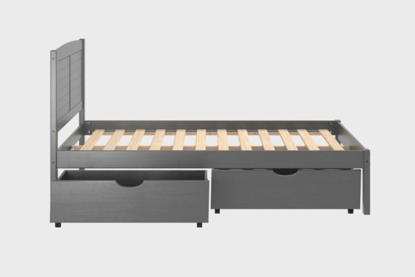 Full Louver Bed With Under Bed Drawers