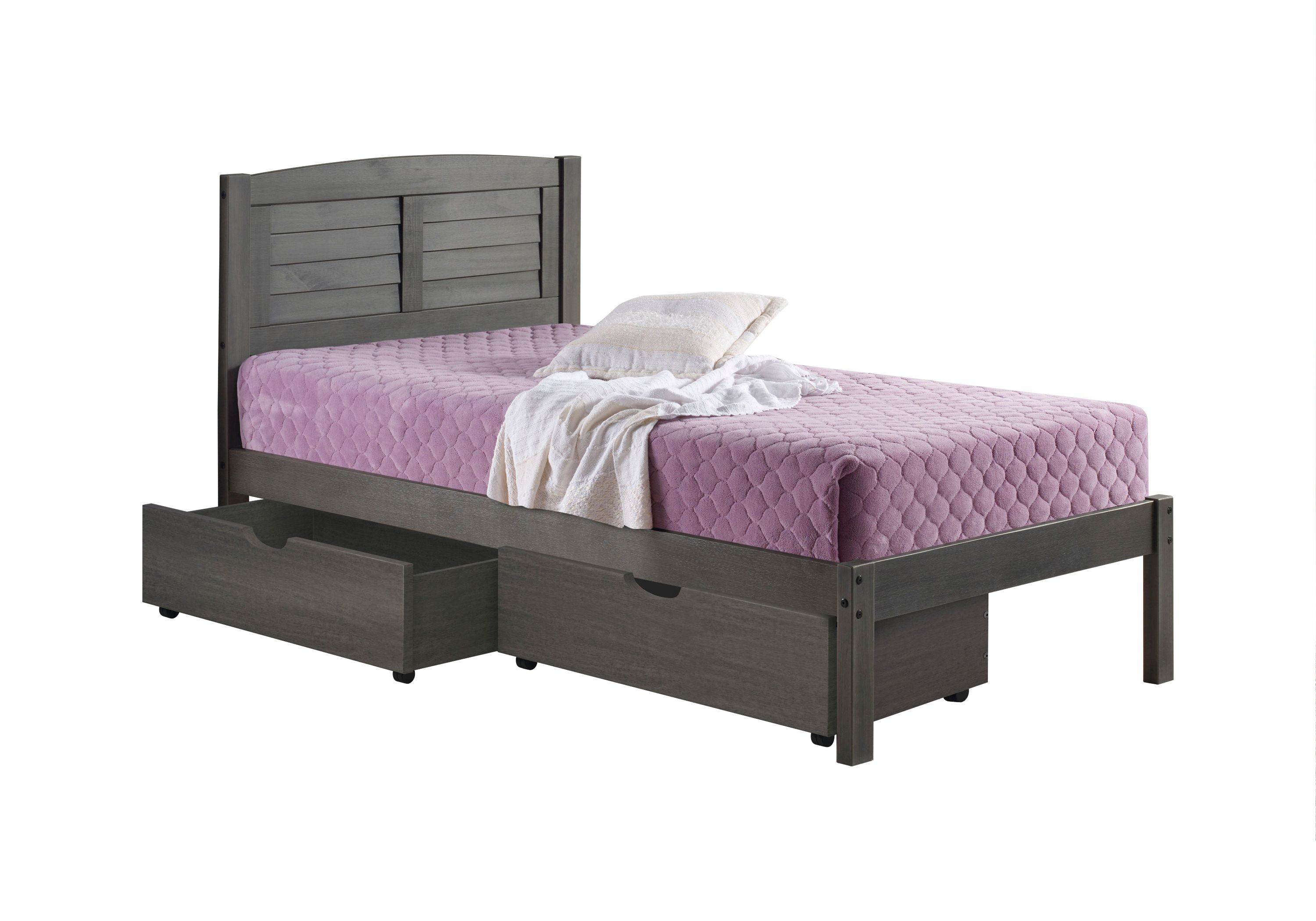 Twin Louver Bed With Under Bed Drawers