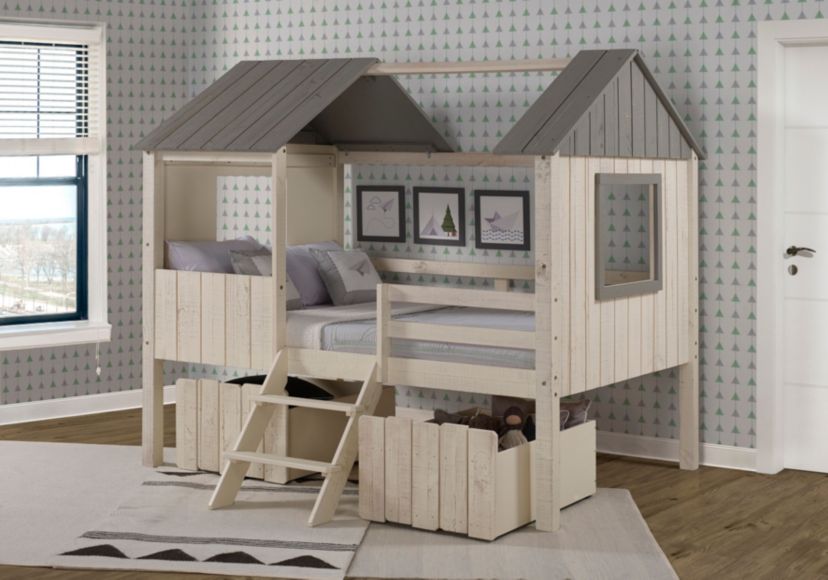 Full House Low Loft With Dual Loft Drawers
