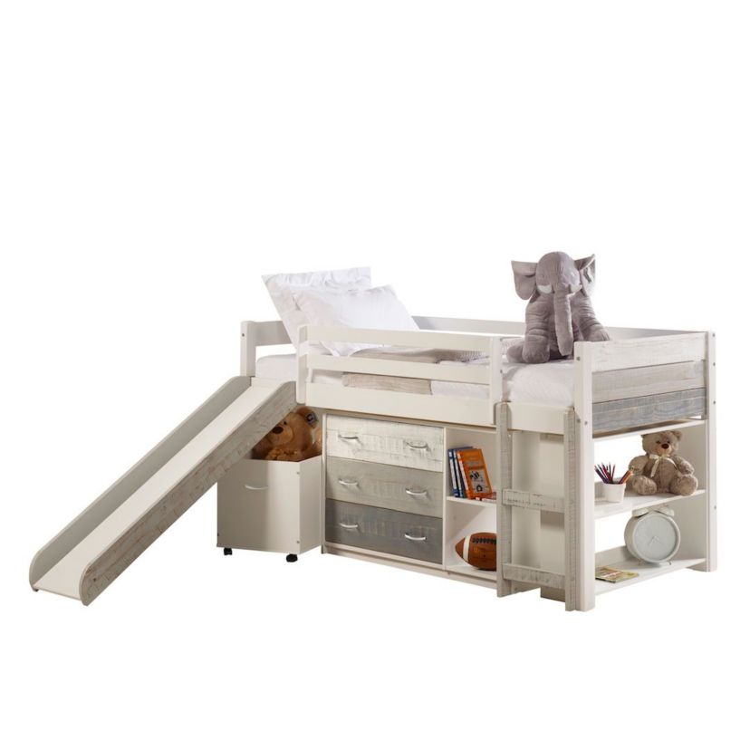 Twin Panel Low Loft Set With Slide & Case Pieces