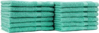 AKTI Premium Cotton Wash Cloths Pack of 12 13x13 Inches 520 GMS Durable  Quick Dry 