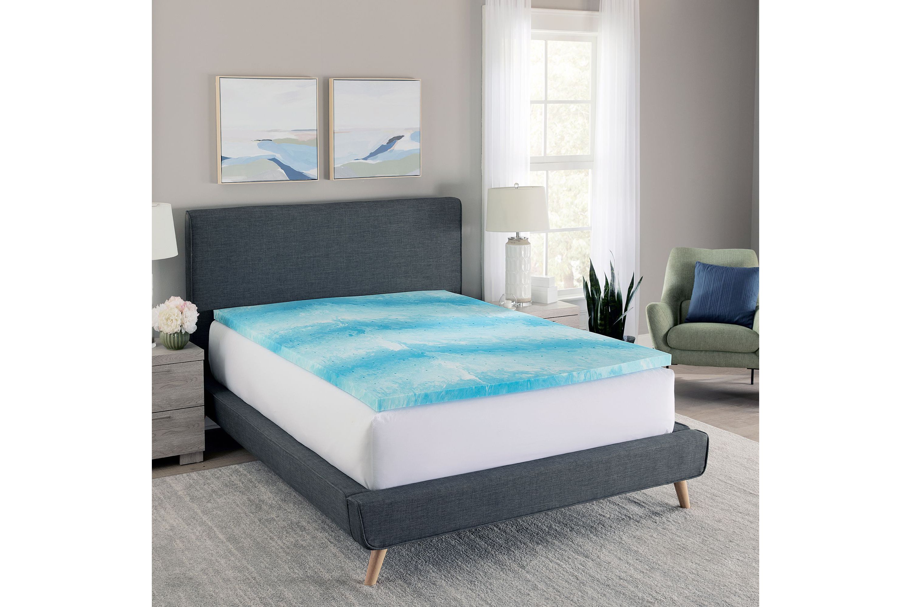 2-Inch Cooling Gel Swirl Memory Foam Mattress Topper