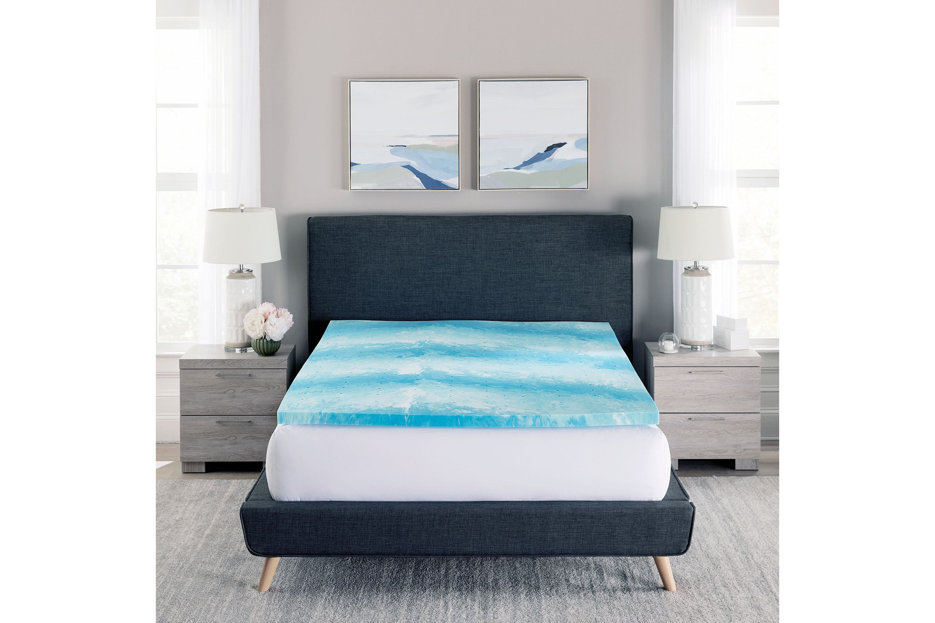 2-Inch Cooling Gel Swirl Memory Foam Mattress Topper