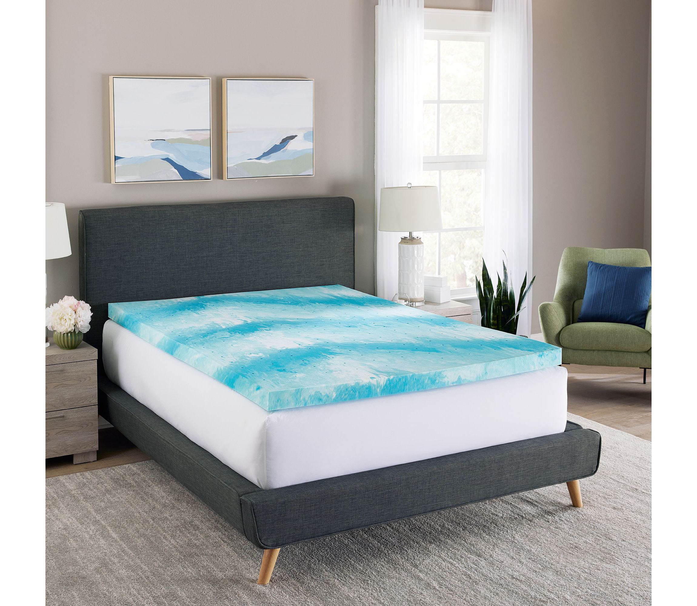 3-Inch Cooling Gel Swirl Memory Foam Mattress Topper