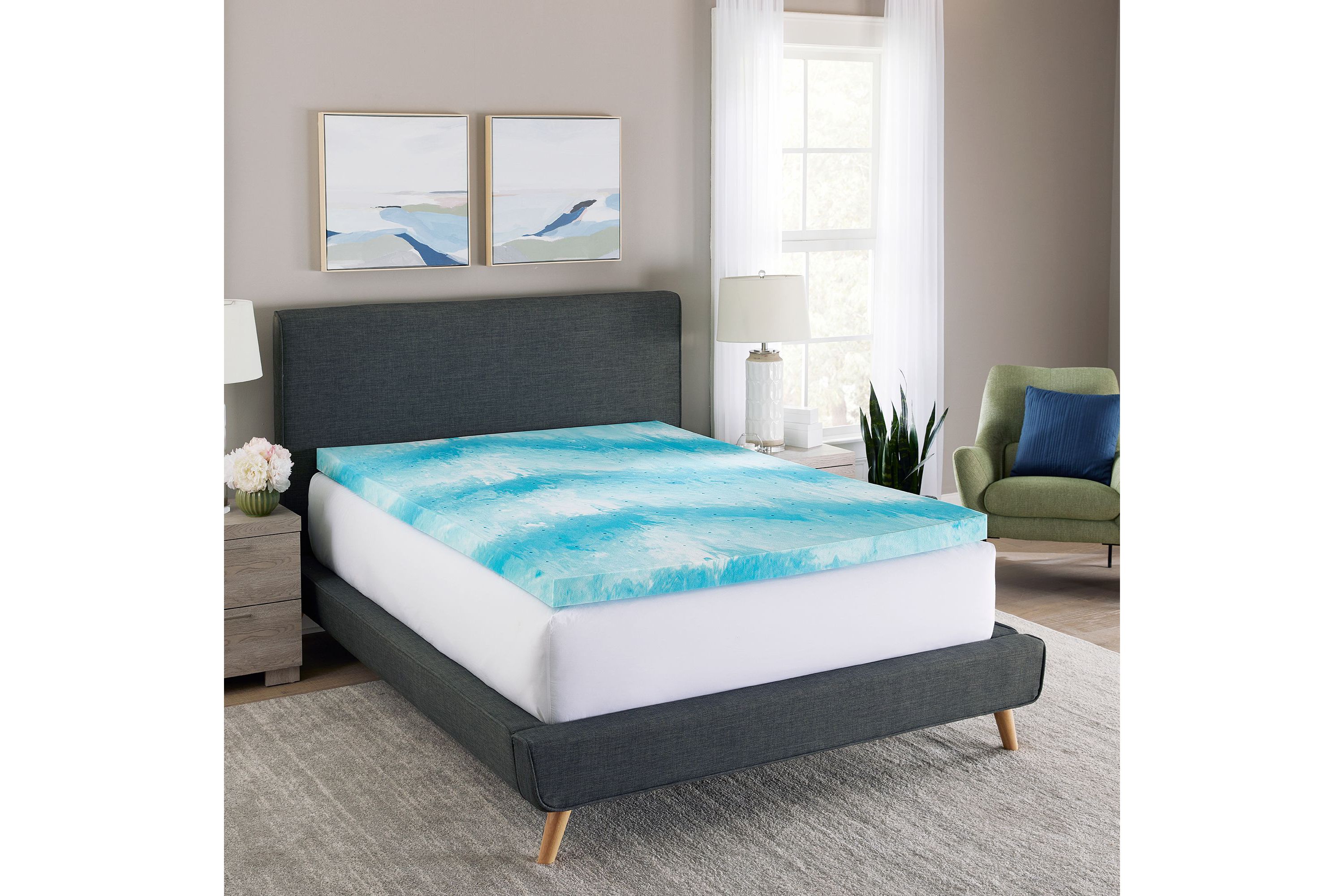 3-Inch Cooling Gel Swirl Memory Foam Mattress Topper