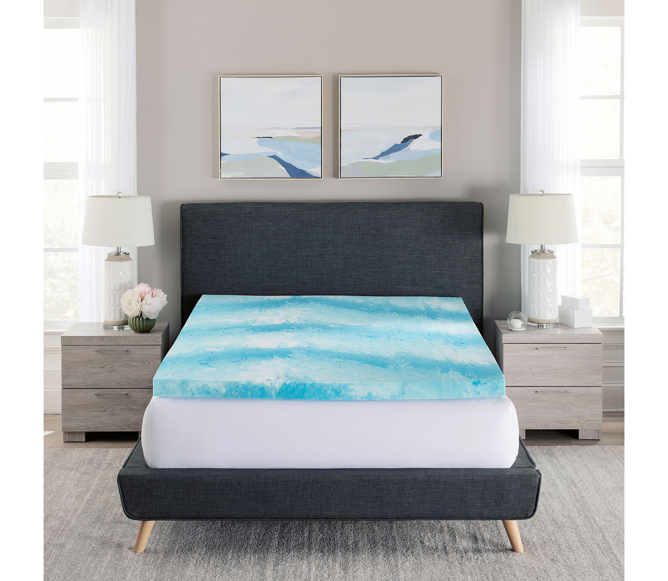 3-Inch Cooling Gel Swirl Memory Foam Mattress Topper