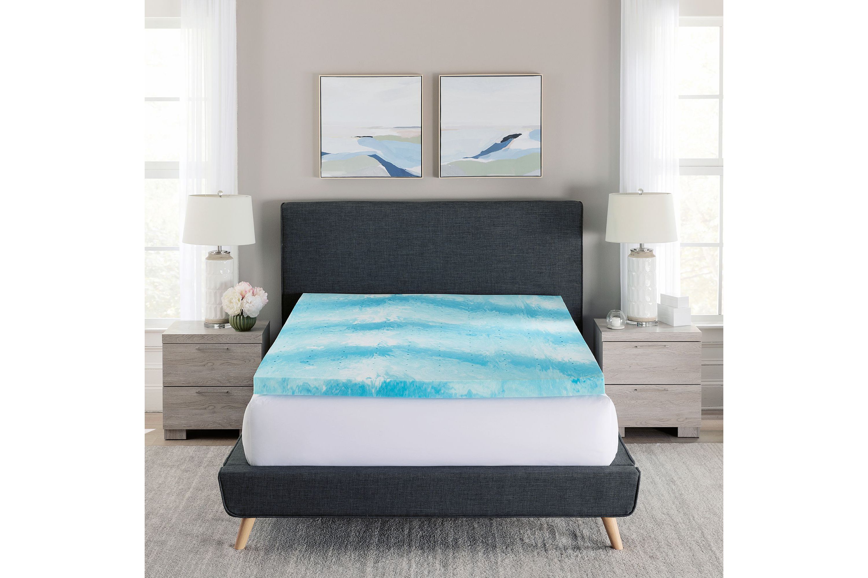 3-Inch Cooling Gel Swirl Memory Foam Mattress Topper