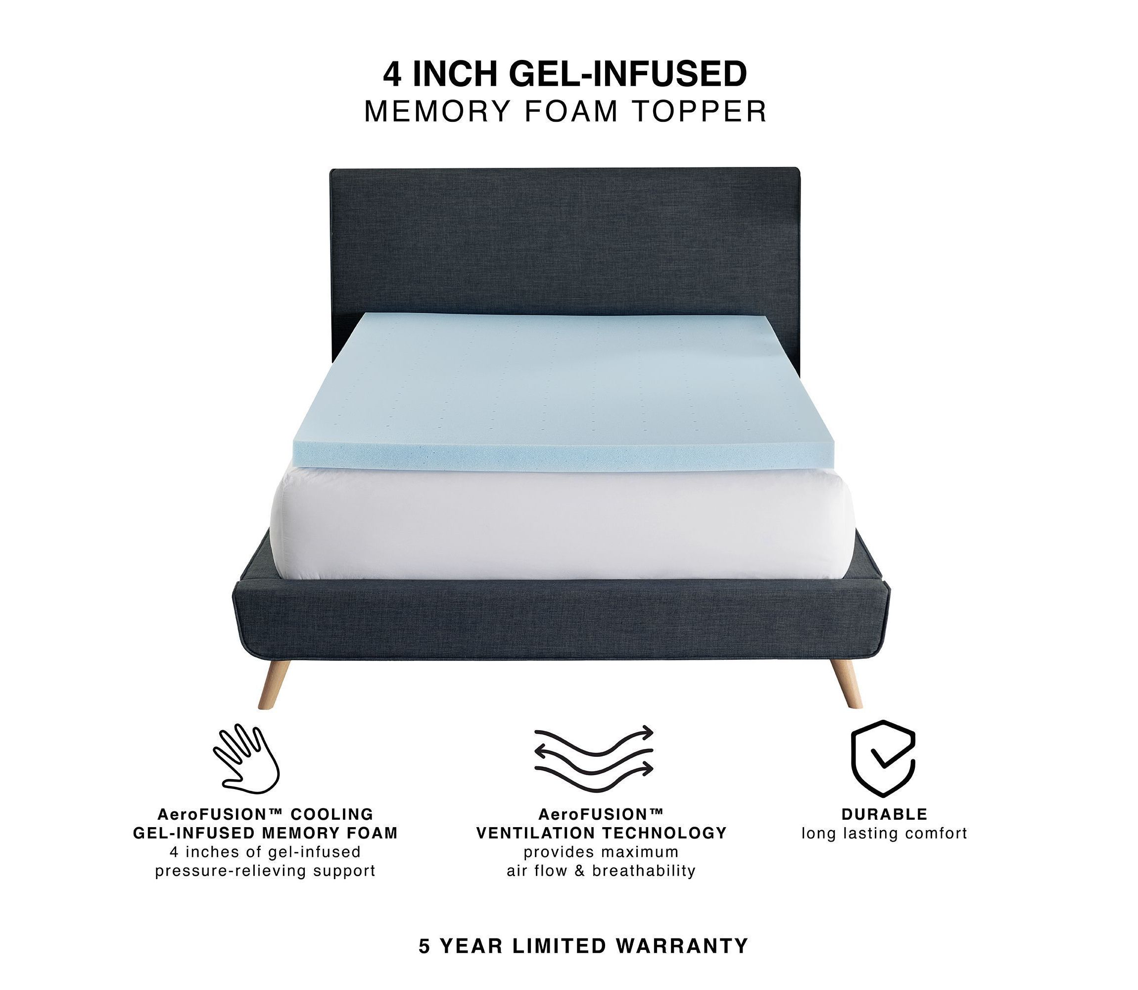 4-Inch Gel-Infused Memory Foam Mattress Topper