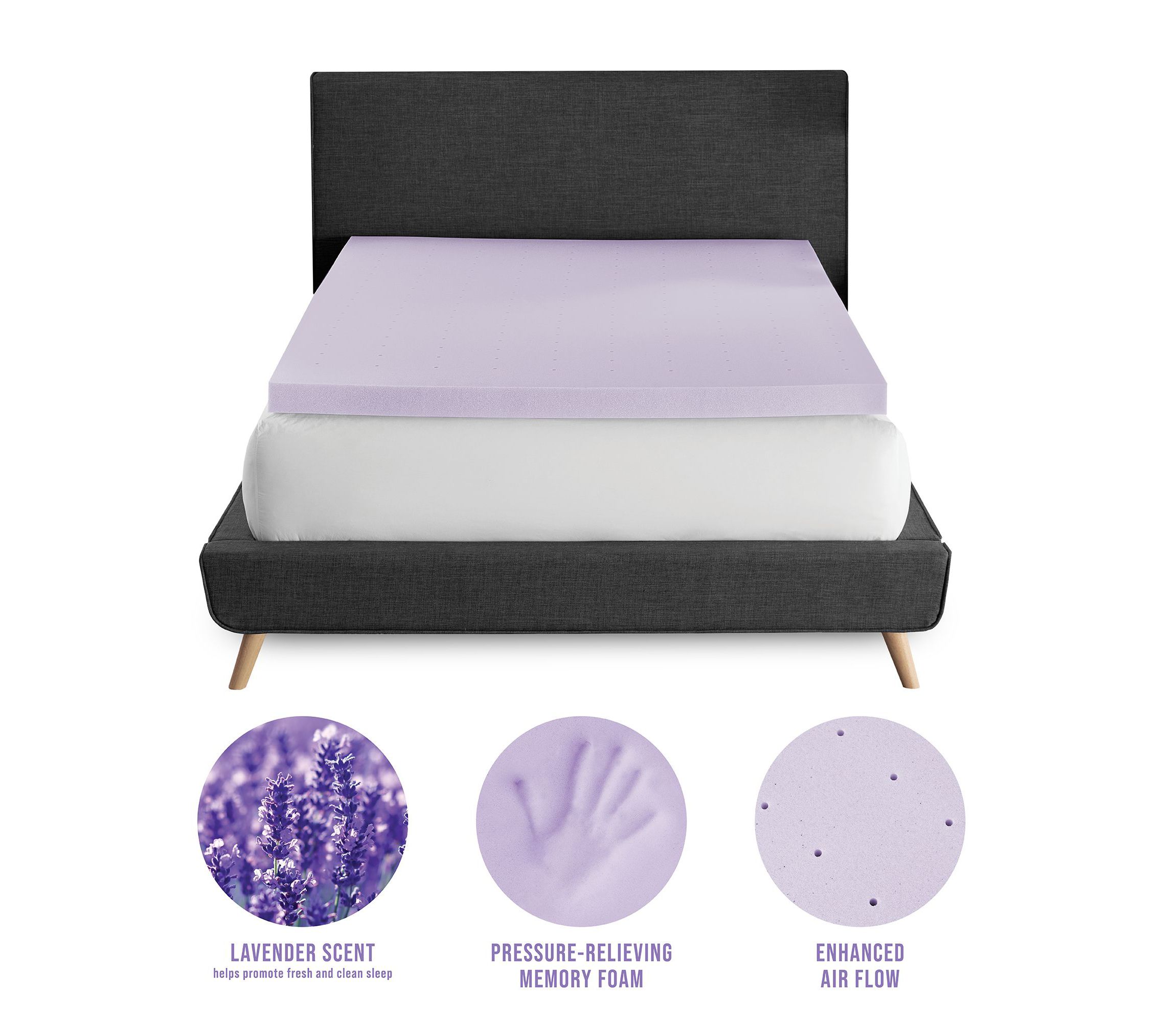 3-Inch Lavender Infused Memory Foam Mattress Topper