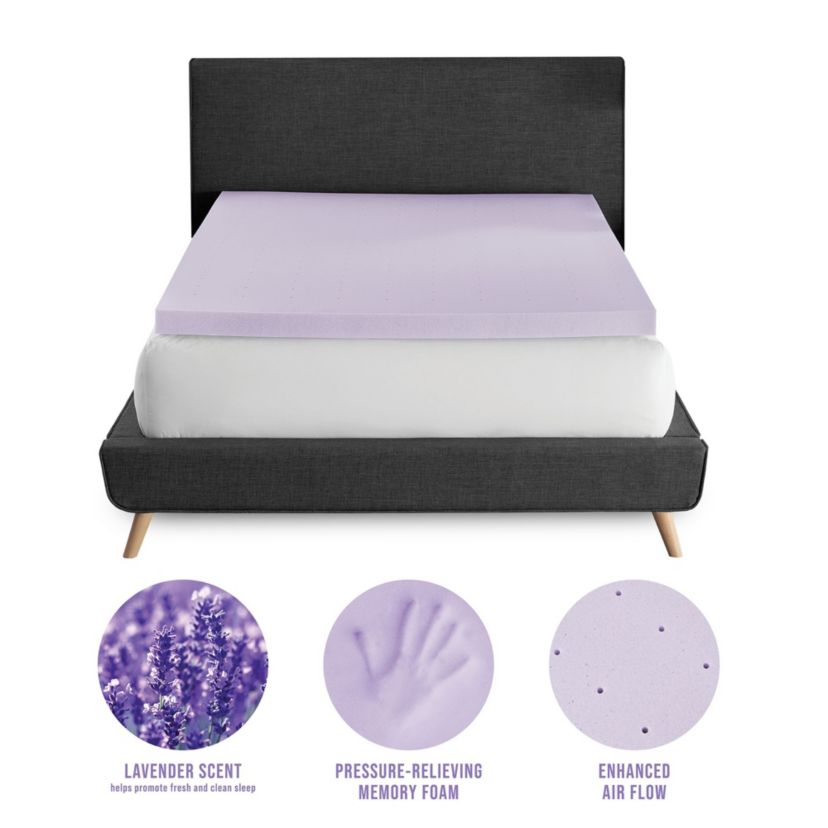 3-Inch Lavender Infused Memory Foam Mattress Topper