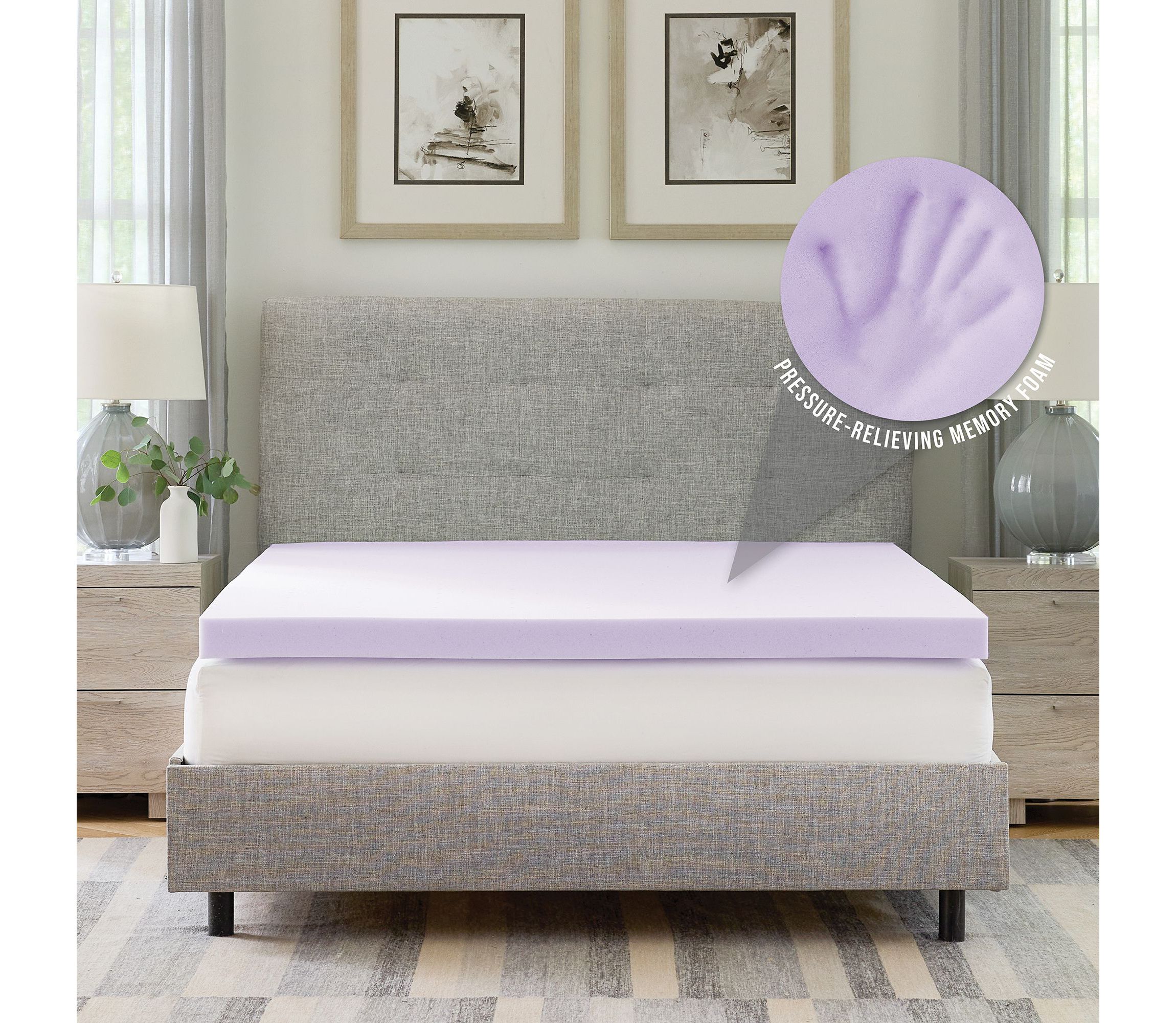 3-Inch Lavender Infused Memory Foam Mattress Topper
