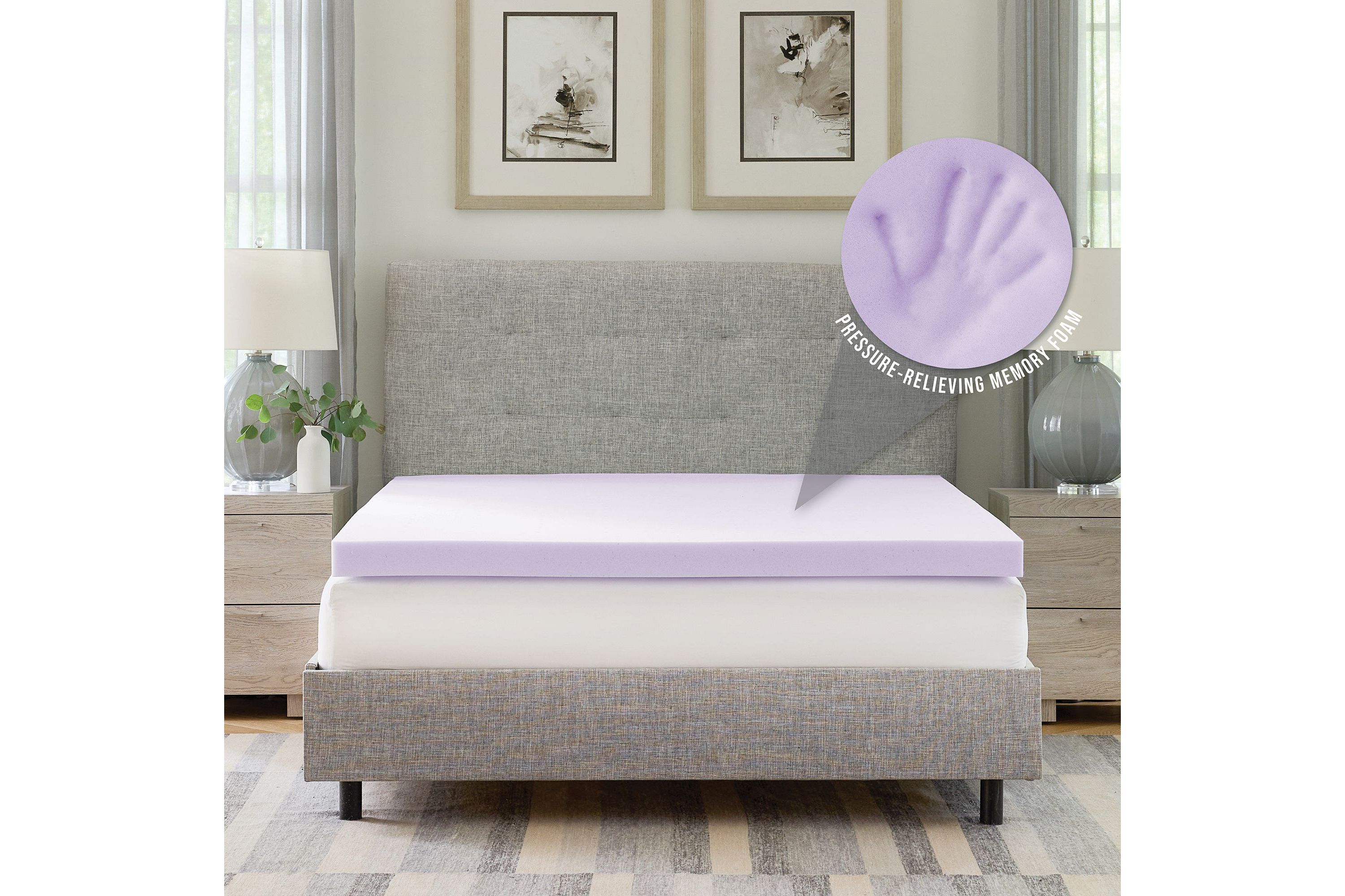 3-Inch Lavender Infused Memory Foam Mattress Topper