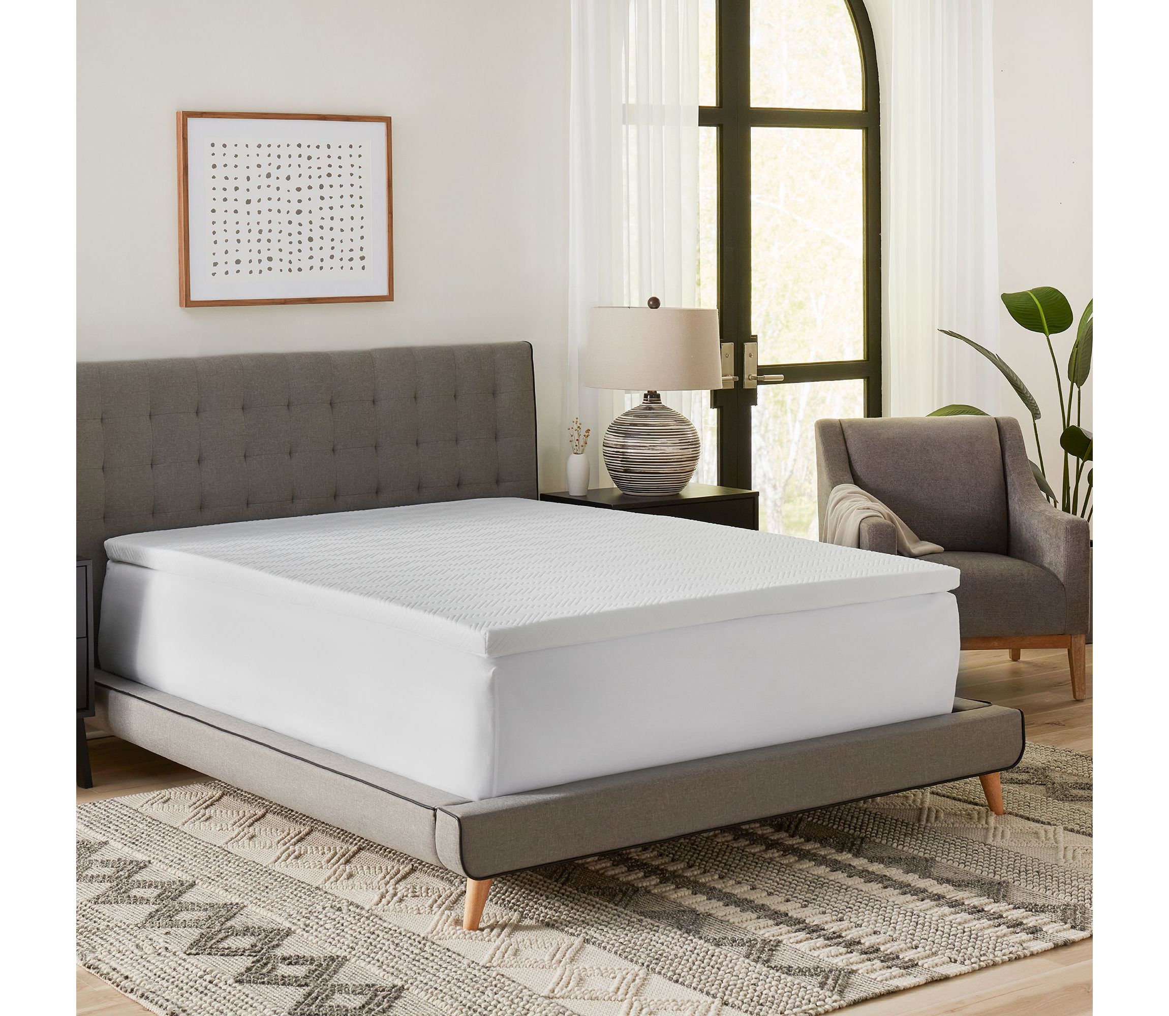 2-Inch Gel-Infused Memory Foam Mattress Topper with Circular-Knit Cover