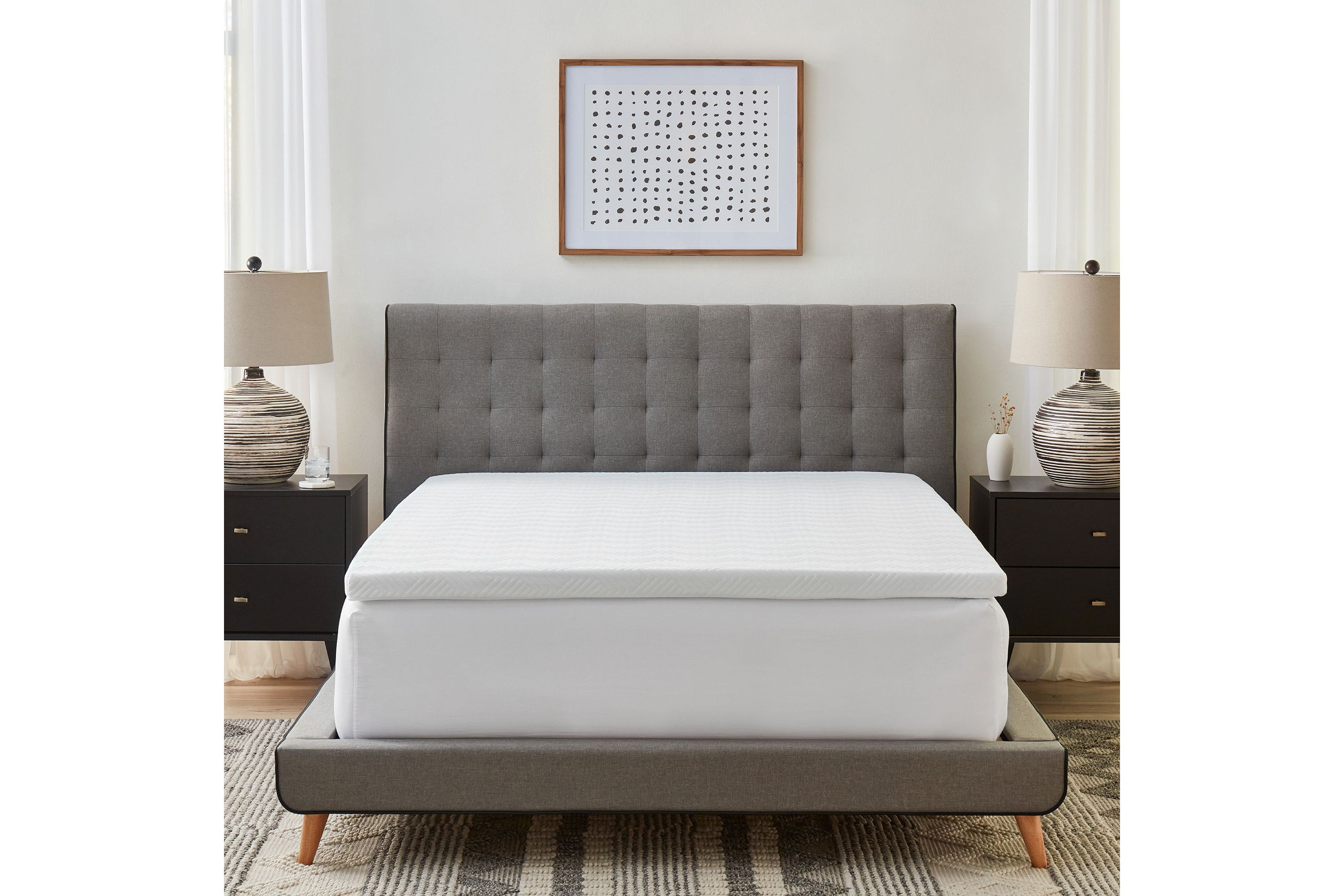 2-Inch Gel-Infused Memory Foam Mattress Topper with Circular-Knit Cover