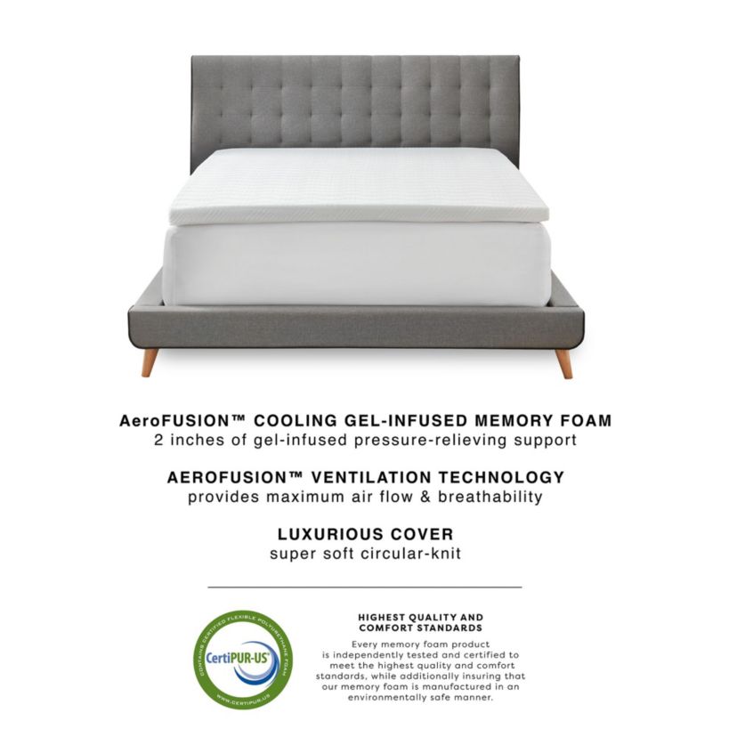 2-Inch Gel-Infused Memory Foam Mattress Topper with Circular-Knit Cover