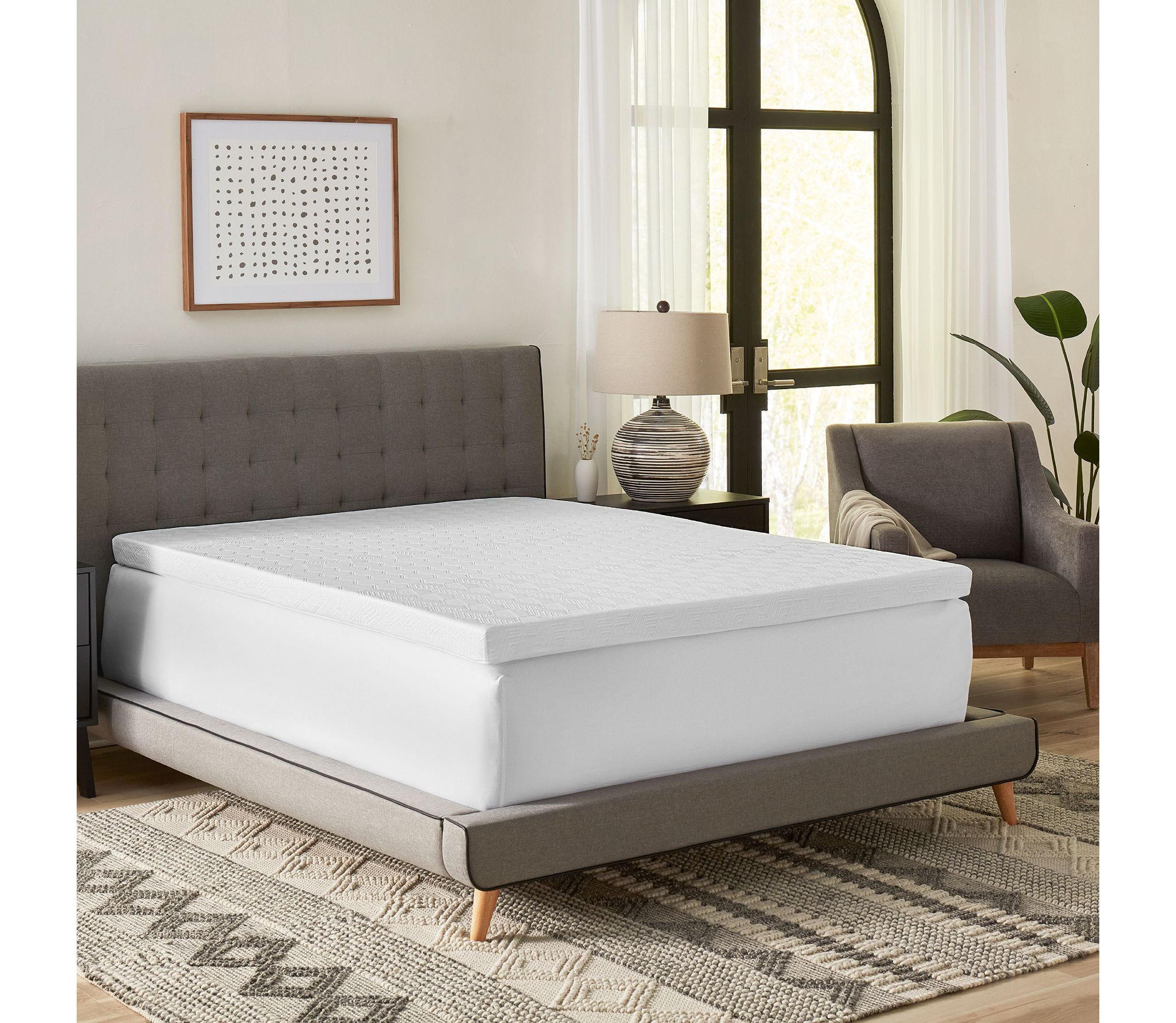 3-Inch Gel-Infused Memory Foam Mattress Topper with Cooling Cover