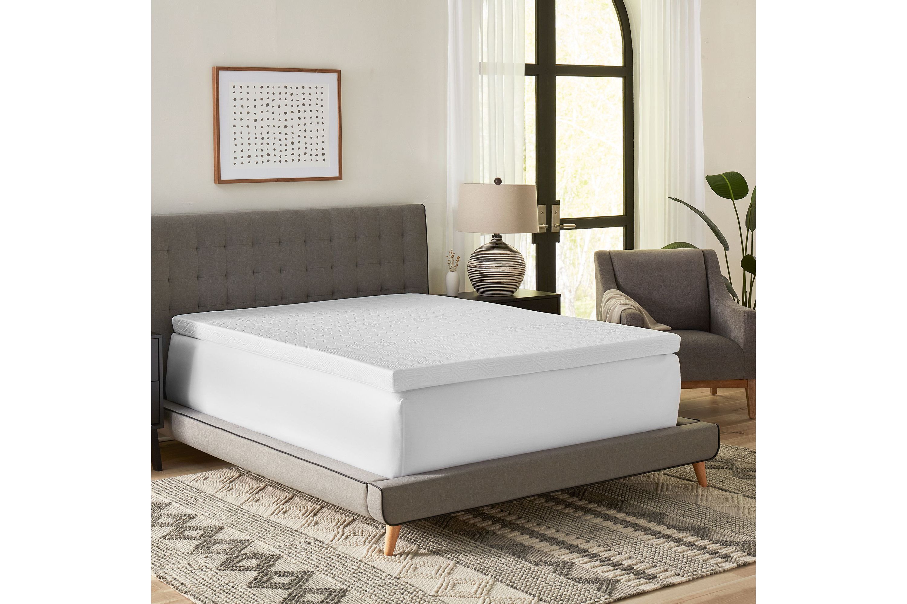 3-Inch Gel-Infused Memory Foam Mattress Topper with Cooling Cover