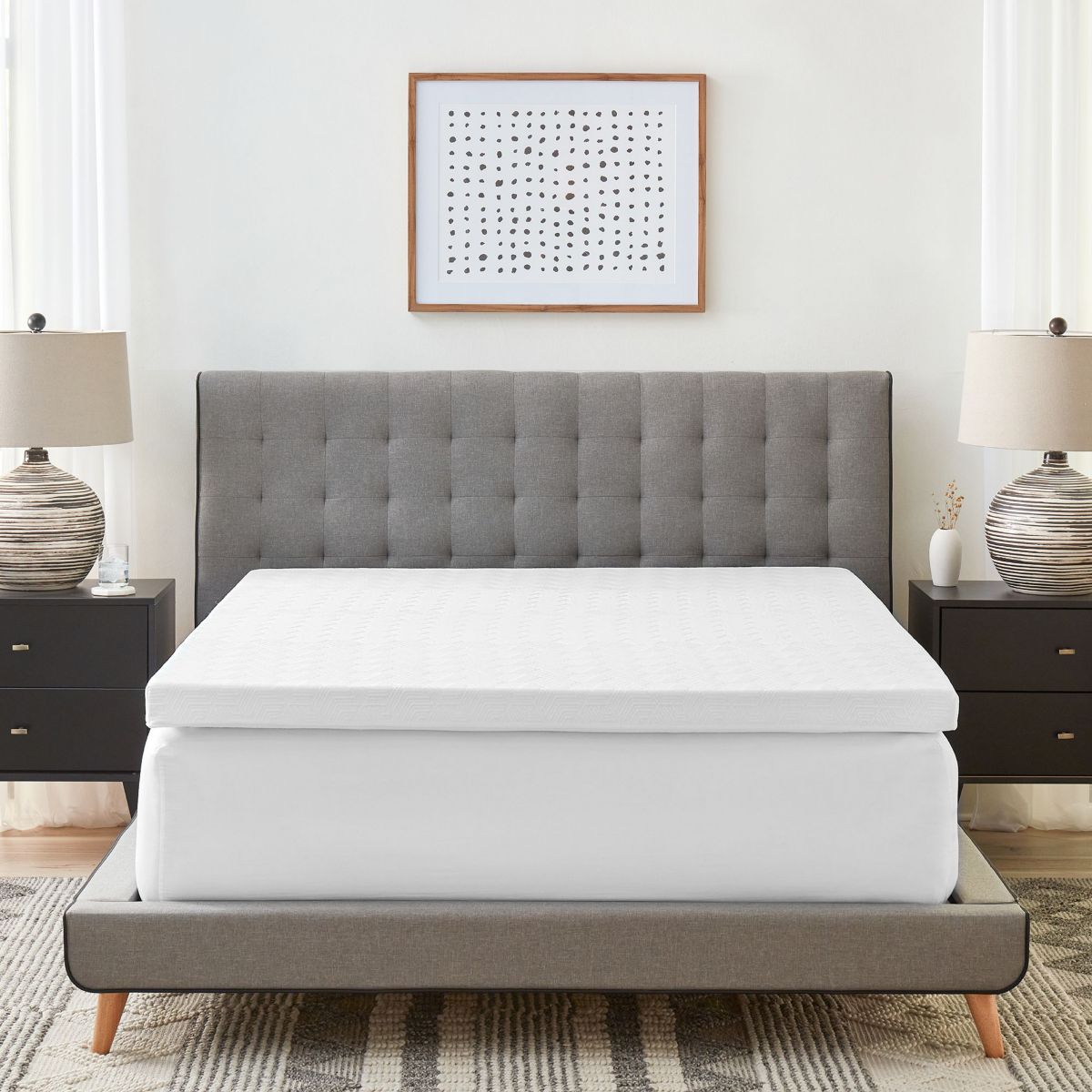 3-Inch Gel-Infused Memory Foam Mattress Topper with Cooling Cover