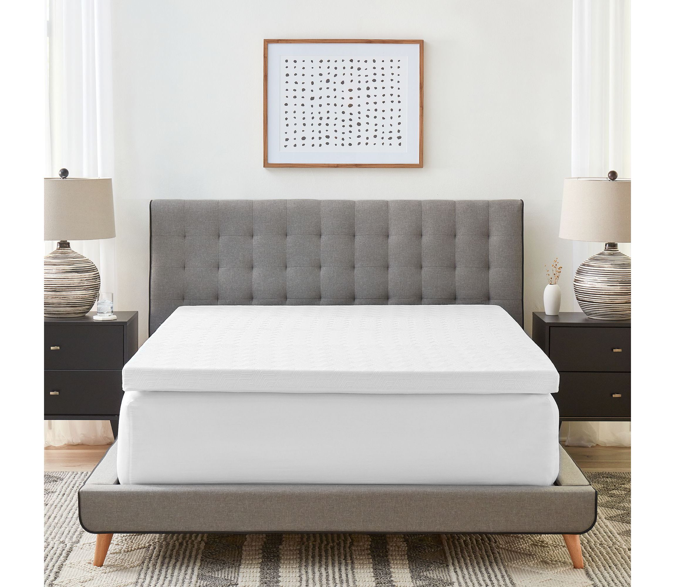 3-Inch Gel-Infused Memory Foam Mattress Topper with Cooling Cover