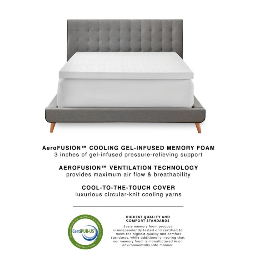 3-Inch Gel-Infused Memory Foam Mattress Topper with Cooling Cover