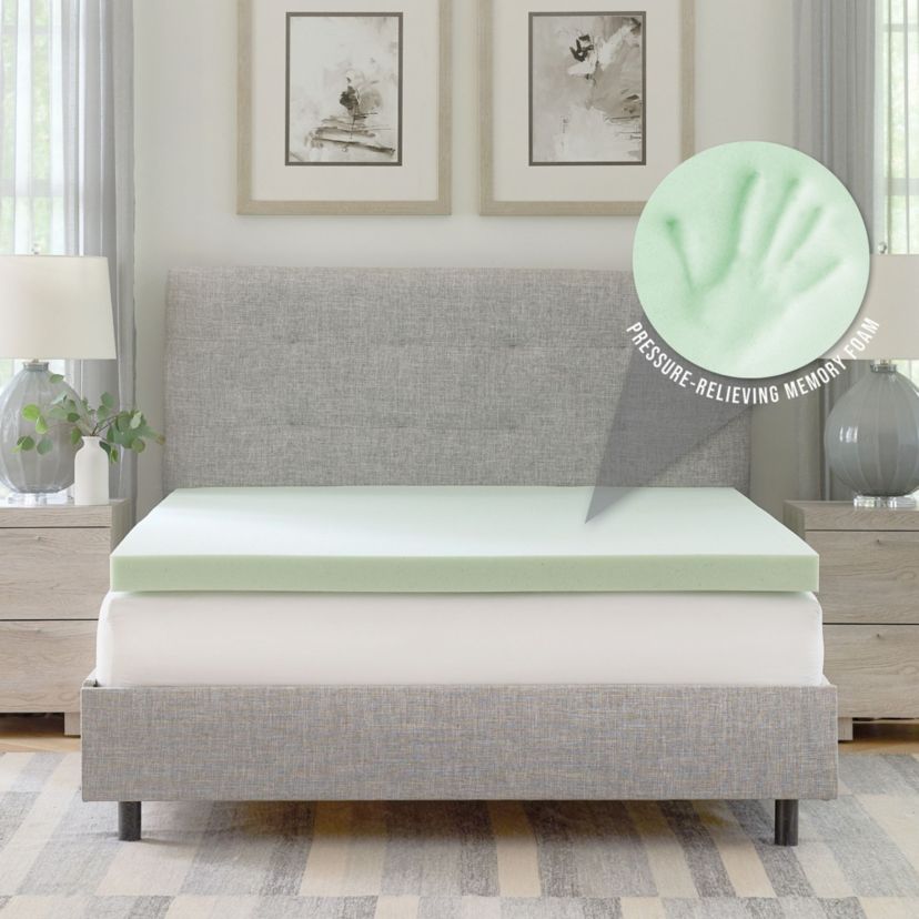 3-Inch Green Tea Infused Memory Foam Mattress Topper