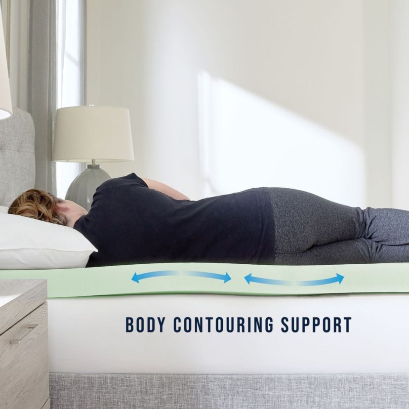 3-Inch Green Tea Infused Memory Foam Mattress Topper