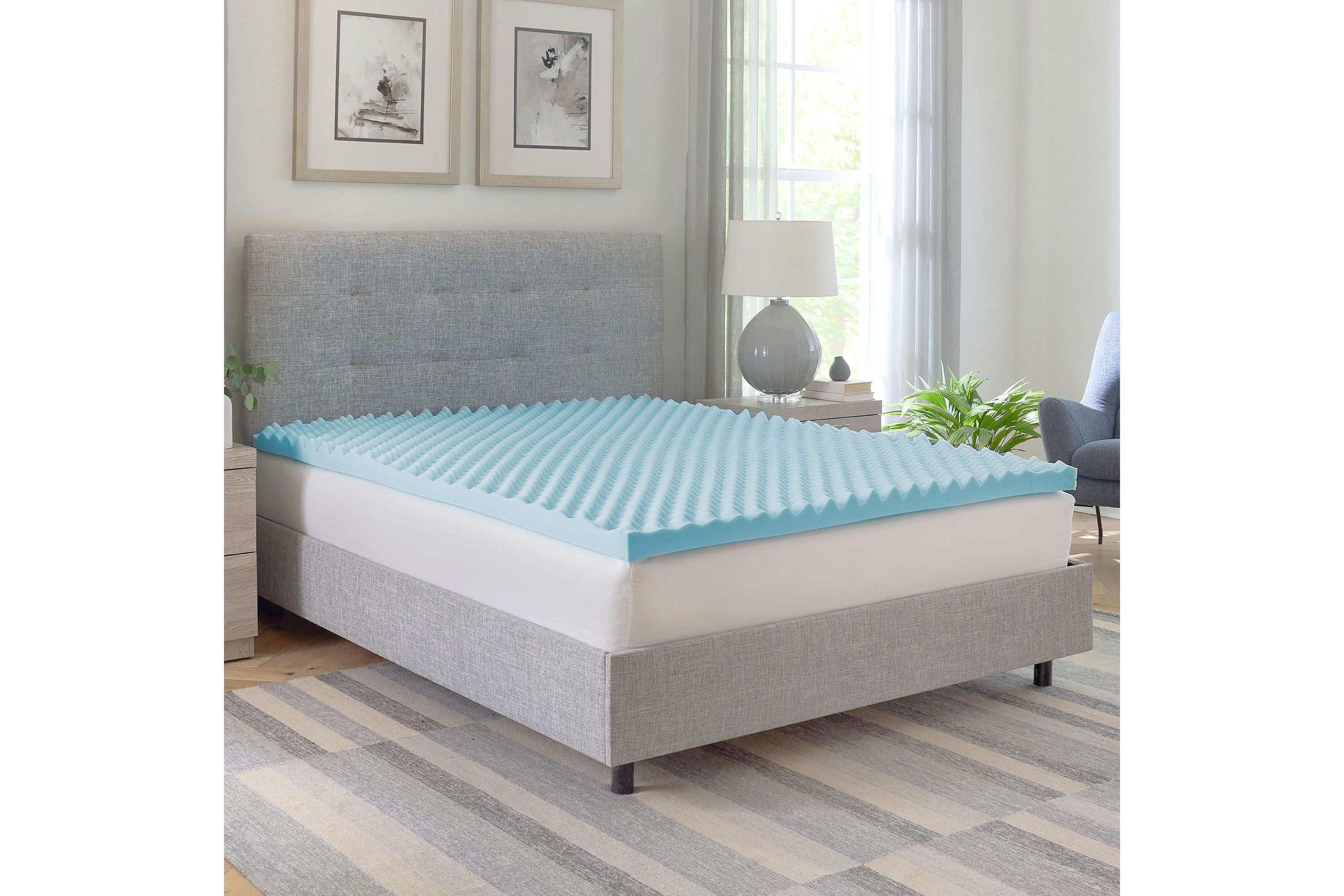 2.5-Inch Gel-Infused Convoluted Memory Foam Mattress Topper