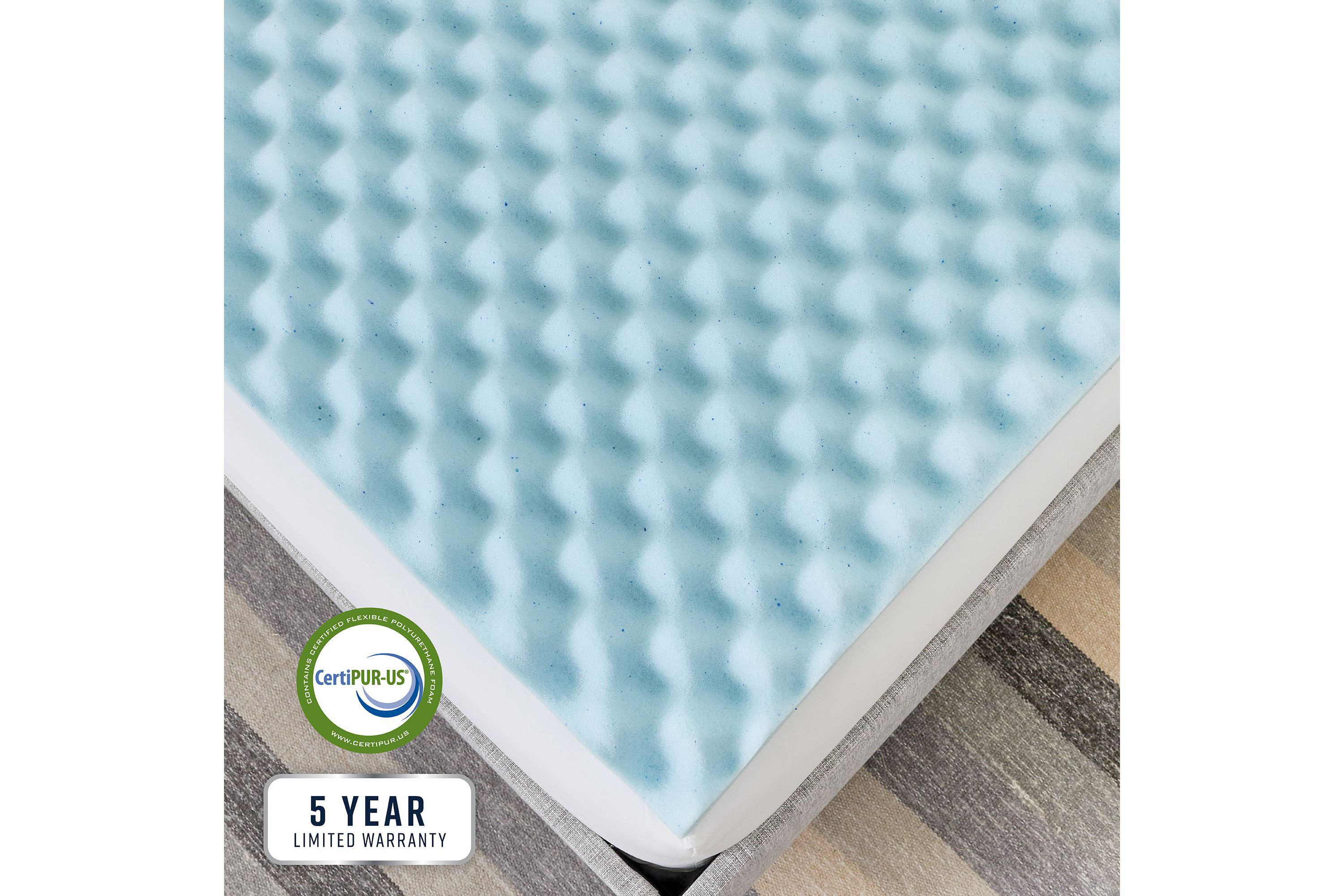 2.5-Inch Gel-Infused Convoluted Memory Foam Mattress Topper