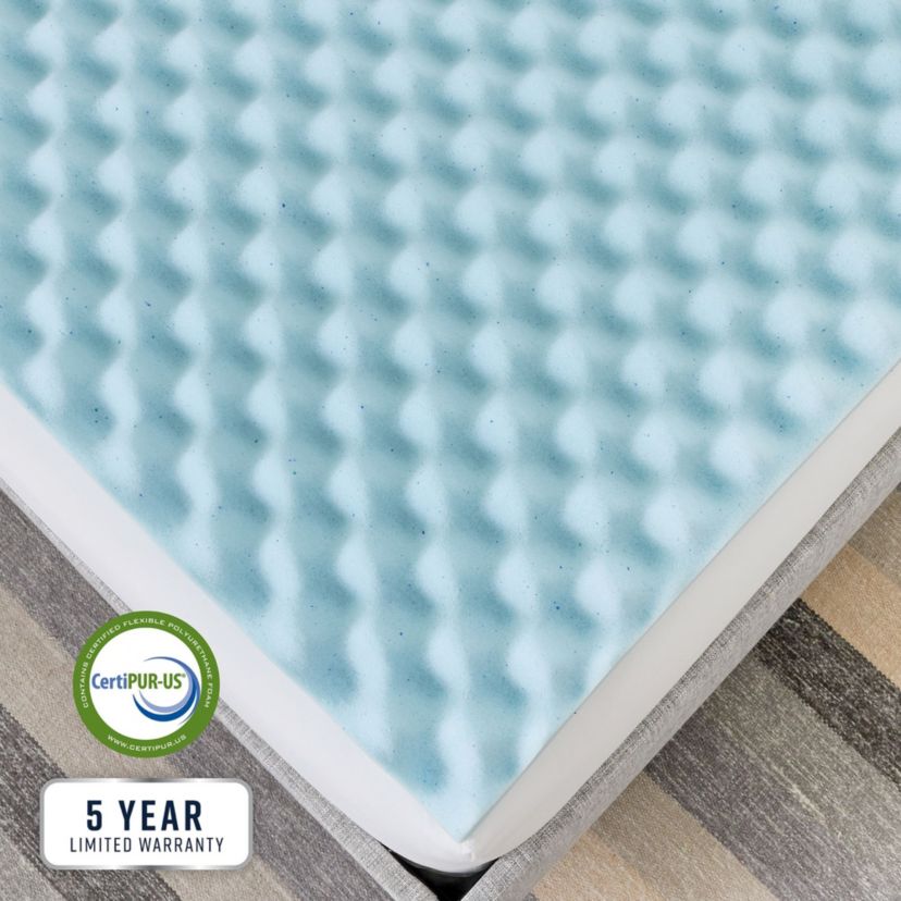 2.5-Inch Gel-Infused Convoluted Memory Foam Mattress Topper