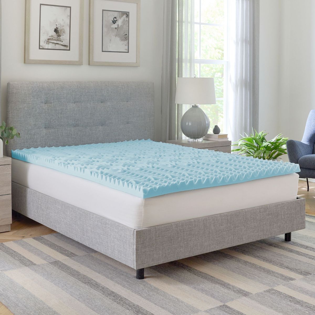 2-Inch Gel-Infused Zoned Convoluted Memory Foam Mattress Topper