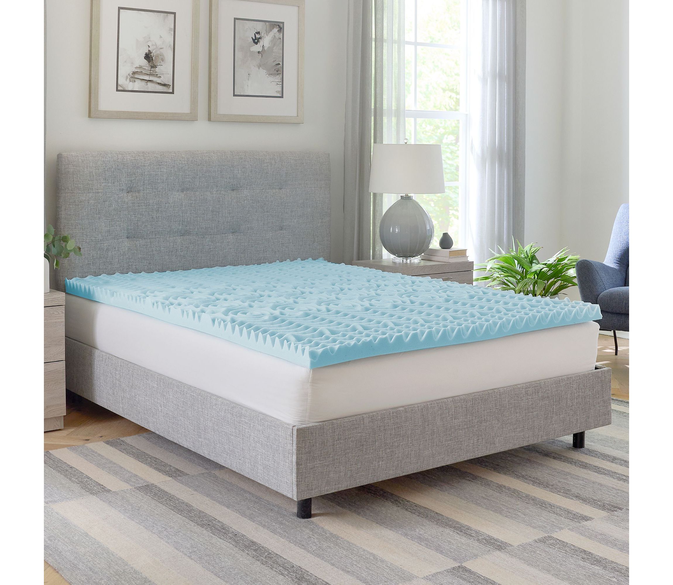 2-Inch Gel-Infused Zoned Convoluted Memory Foam Mattress Topper